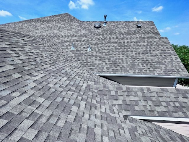 Close-up of a shingle roof from the TRC project gallery